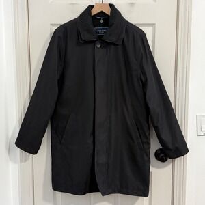 Chaps Wool Coat Mens‎ 38 Black Quilted Liner Wool Blend Old Money Quiet Luxury